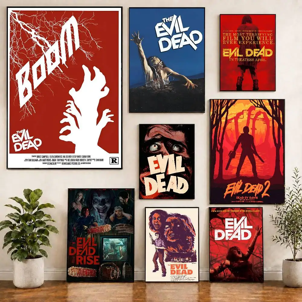 Classic Horror Movie Art The Evil Dead Poster Self-adhesive Art Room Entrance Restaurant Wall Decor Art Painting