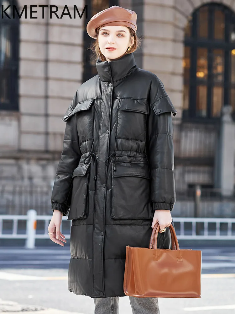 KMETRAM جلد الغنم الطبيعي جلد طبيعي أسفل معاطف موضة منتصف طول خفيفة الوزن مبطن جاكيتات 2025 الشتاء امرأة putaхоovyк #2
