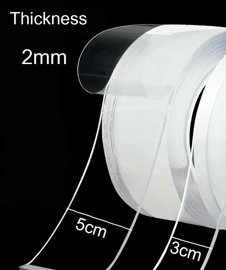 Double-sides adhesive High viscosity transparent fixed wall for car traceless waterproof strong nano 3m acrylic no marks magic