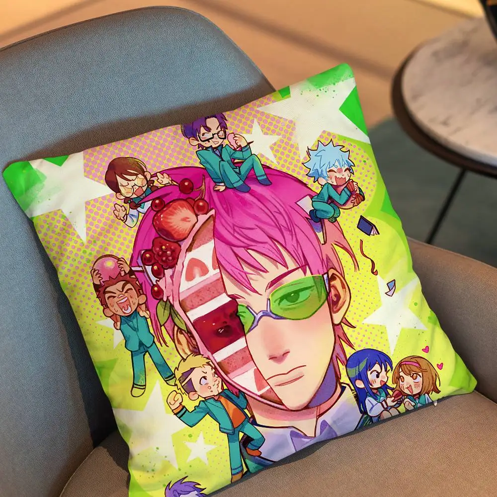 Genius Control Antenna Saiki Kusuo Cushion Cover Suitable For Sofa Car Bedroom Office Cushions Decorative Pillow Case