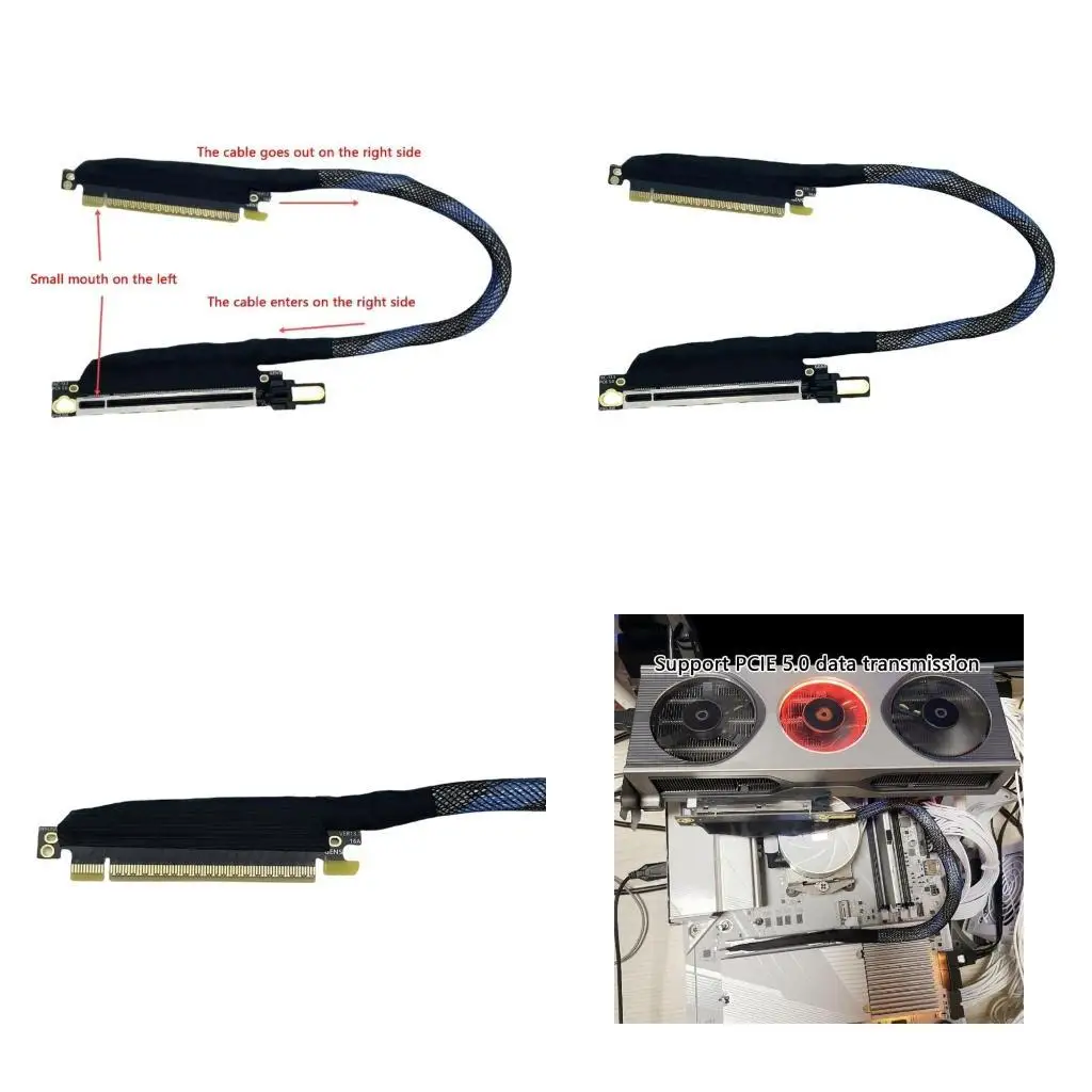 

R53C Advanced PCIE 5.0 X16 Extender Extension Cable with Gold Plated Connectors