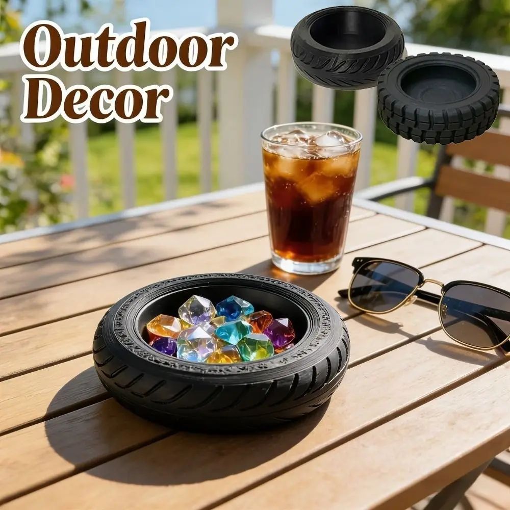 Personality 3D-Printed Mini Tire Storage Tray Multi-Function Ornaments Desktop Organizer Creative Decorative Holder Gift