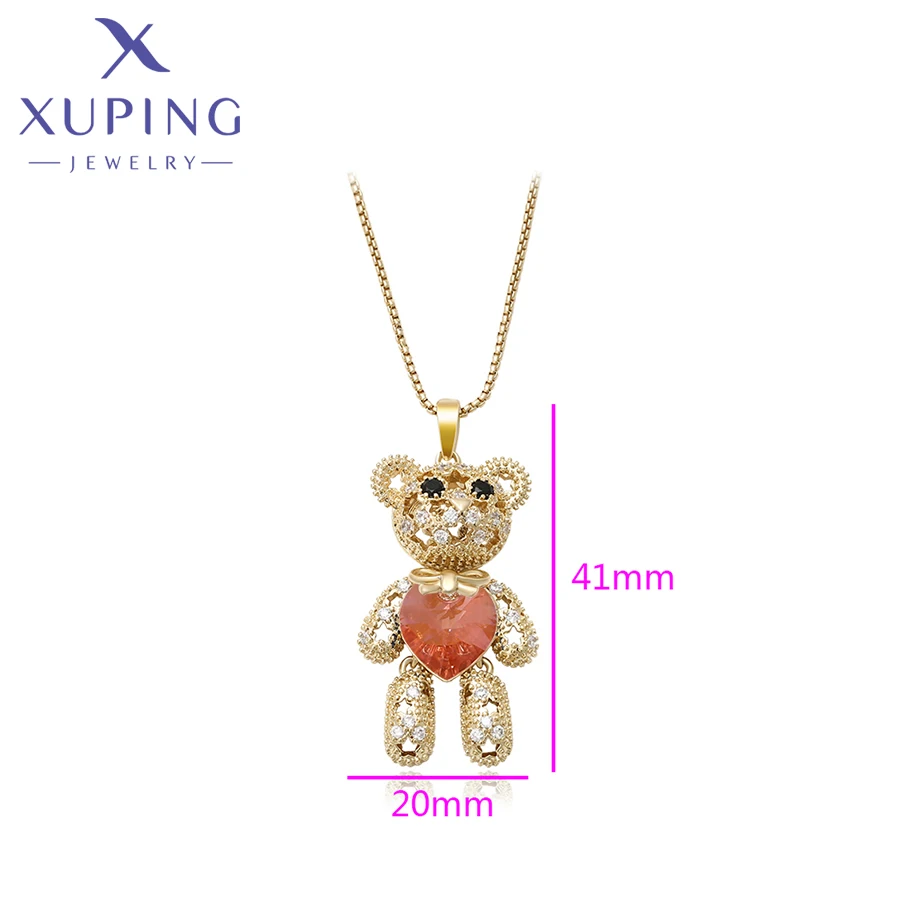 Xuping Jewelry Fashion Charm Lovely  Animal Light Gold Color Crystal Pendant Necklace for Women Girl Gift X000644302