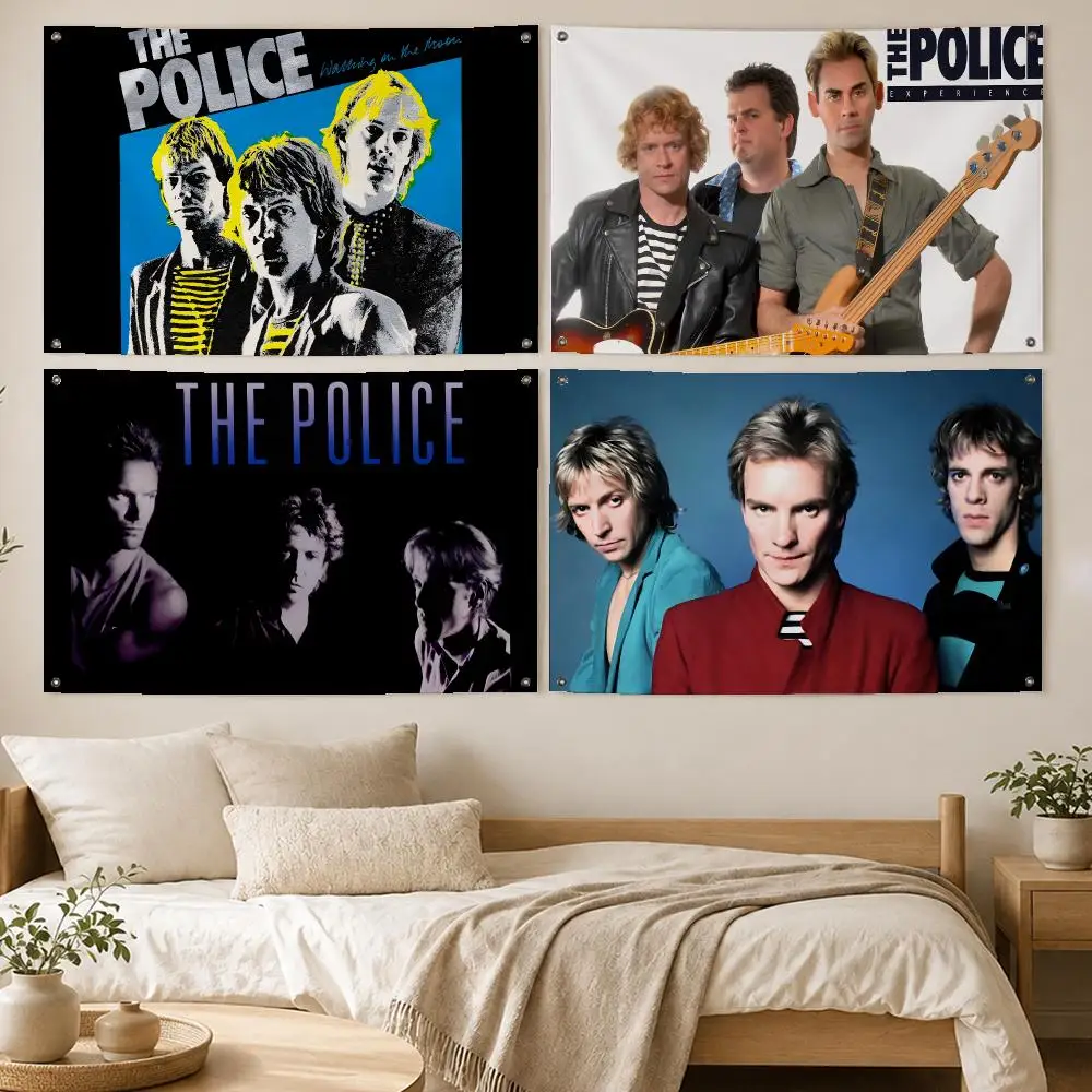 Rock Band The Police Flags Room Bedroom Home Outdoor Wall Hanging Concert Printed Background Decoration Art Banne