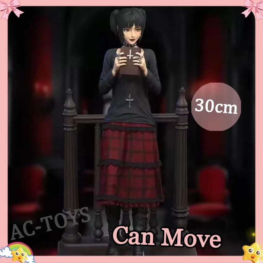 Attack on Titan Mikasa Ackerman Fanart-Statue - Gotischer Kirchenstil mit Kreuz, 30cm Bewegliche PVC-Anime-Figur, Geschenk