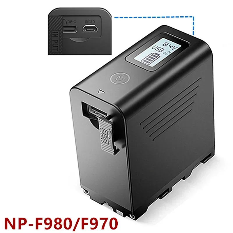 

Intelligent Display Screen NP-F980/F970 Digital Camera Fill Light Battery 7.4V 8800mAh Power Bank Rechargeable Battery