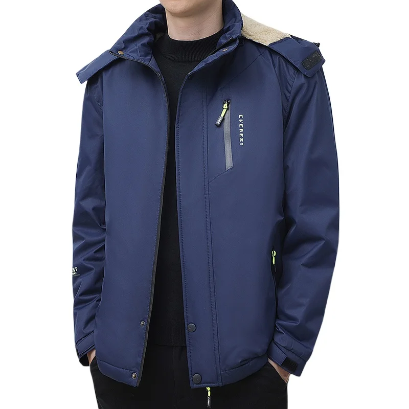 Piumini da uomo 2025 nuovo inverno tinta unita sciolto caldo cappotti spessi Mens Parka Streetwear jaquetas masculina de inverno