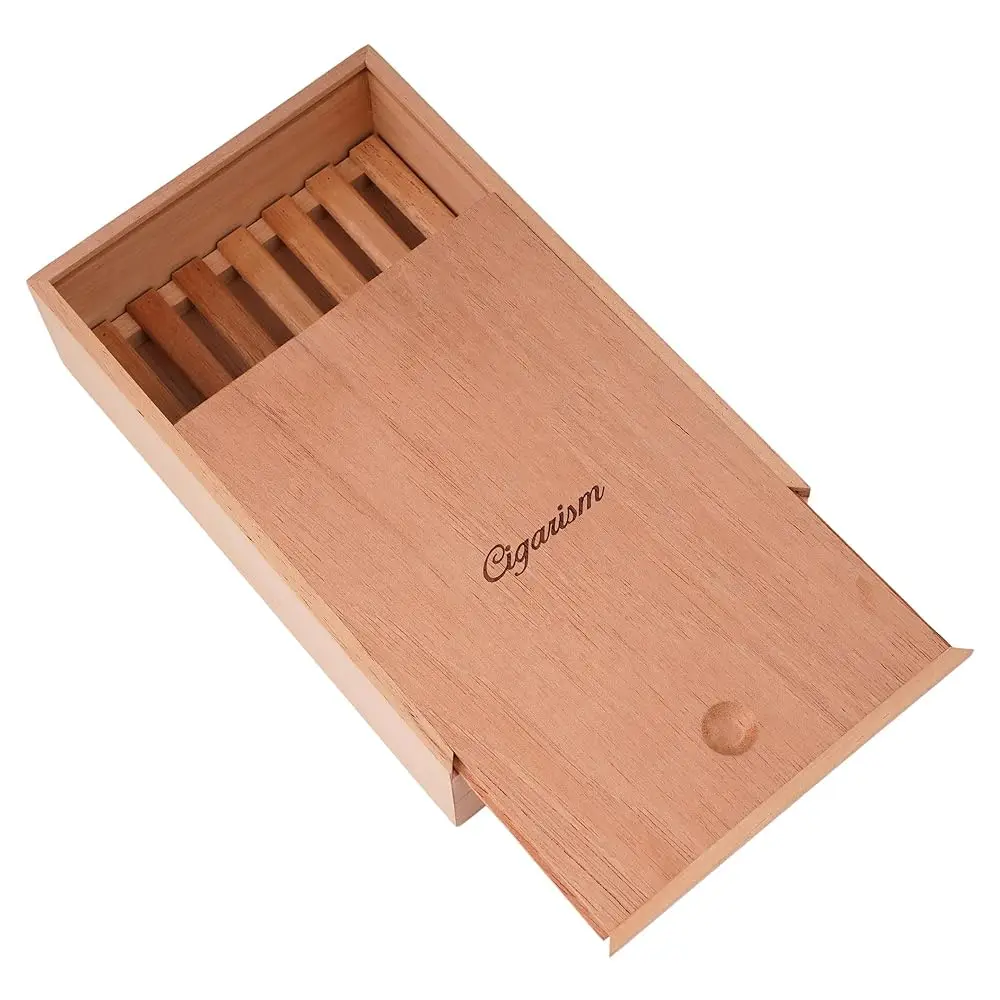 

Spanish Cedar Fermentation Cigar Humidor Box, Fit Cigar Cabinet, Natural Solid Wood (10-Count)