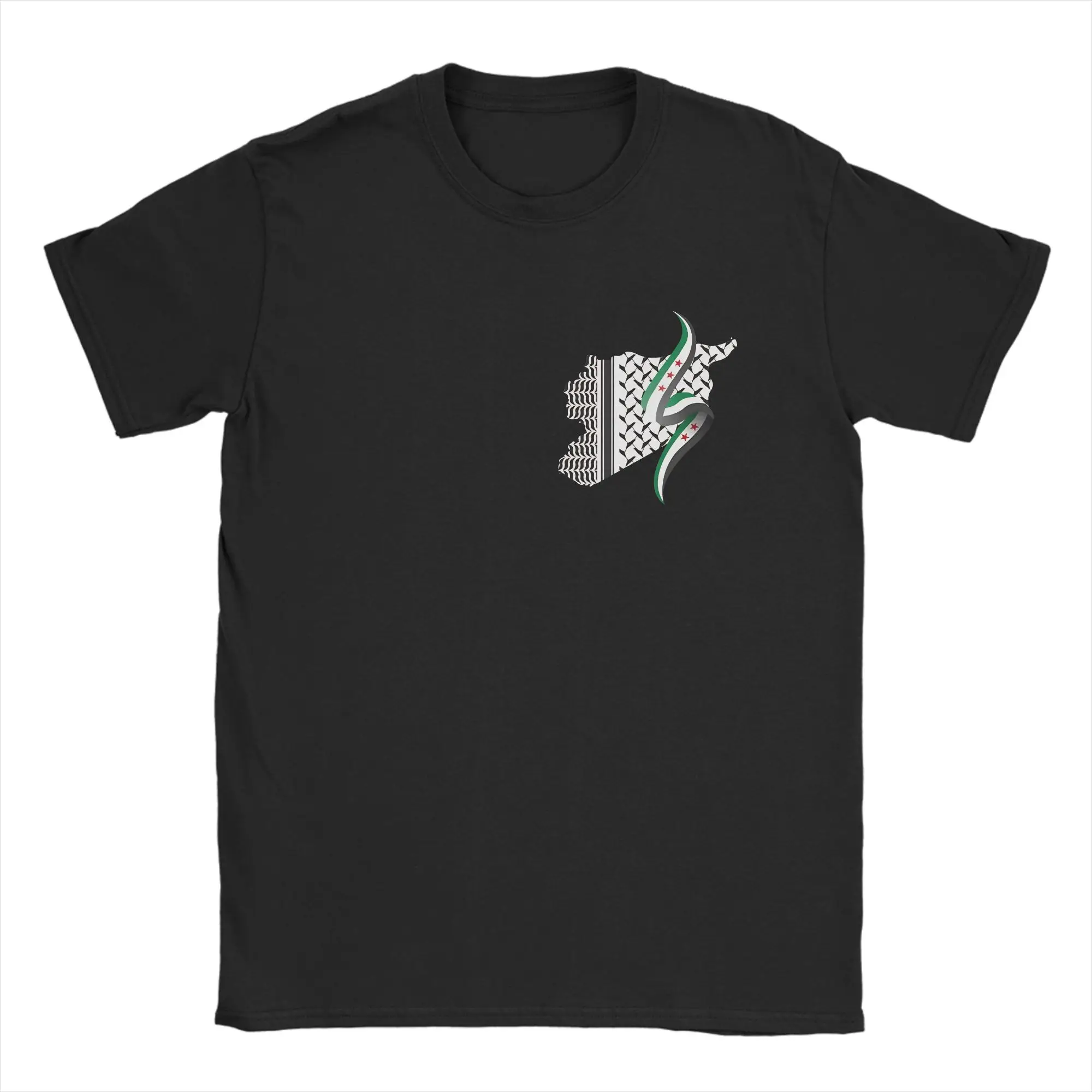 Syria Revolution Flag Map Syrian T Shirt Summer  Cotton T-Shirts For Men's Harajuku Casual Tshirt Short Sleeve Aesthetic Tees