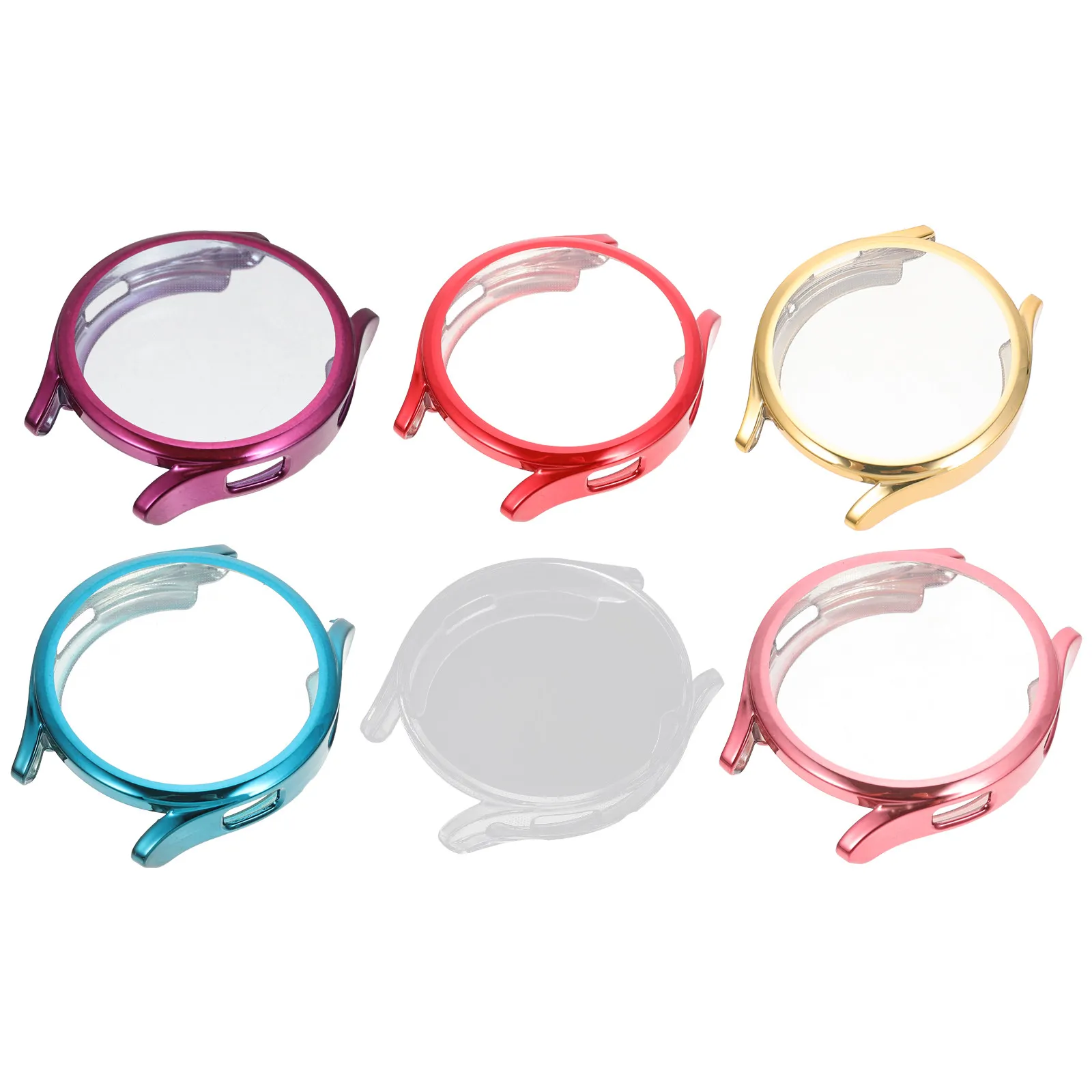 

6Pcs Premium Tpu Watch Shell Full Cover Protective Case Shock Absorbing Edge Buffer Lightweight Comfort Fit for Galaxy Watch4