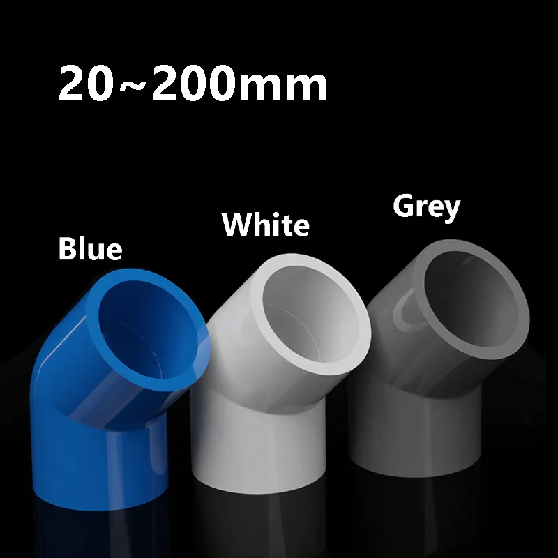 

20 ~ 200 мм ПВХ коленчатый соединитель для труб водоснабжения, равные соединители, белый/серый/синий