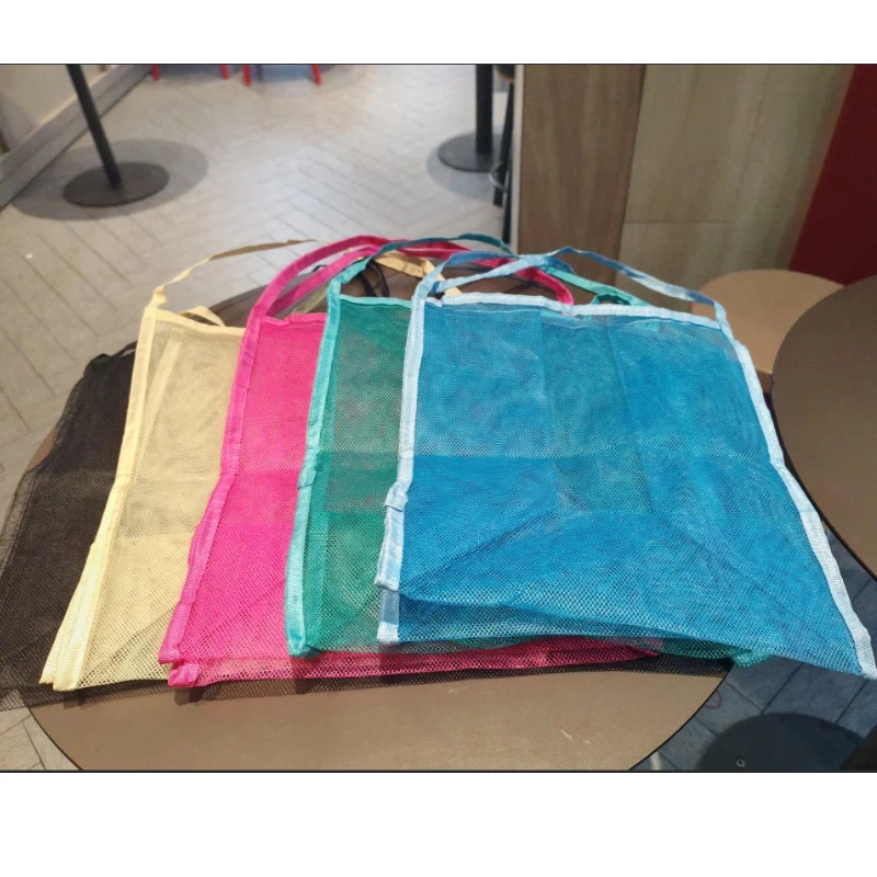 Wind Transparent Mesh Shoulder Bag Fashionable Lightweight Large Capacity Versatile Shopping Bag Beach Bag Shopping Bag Home Use - view 5