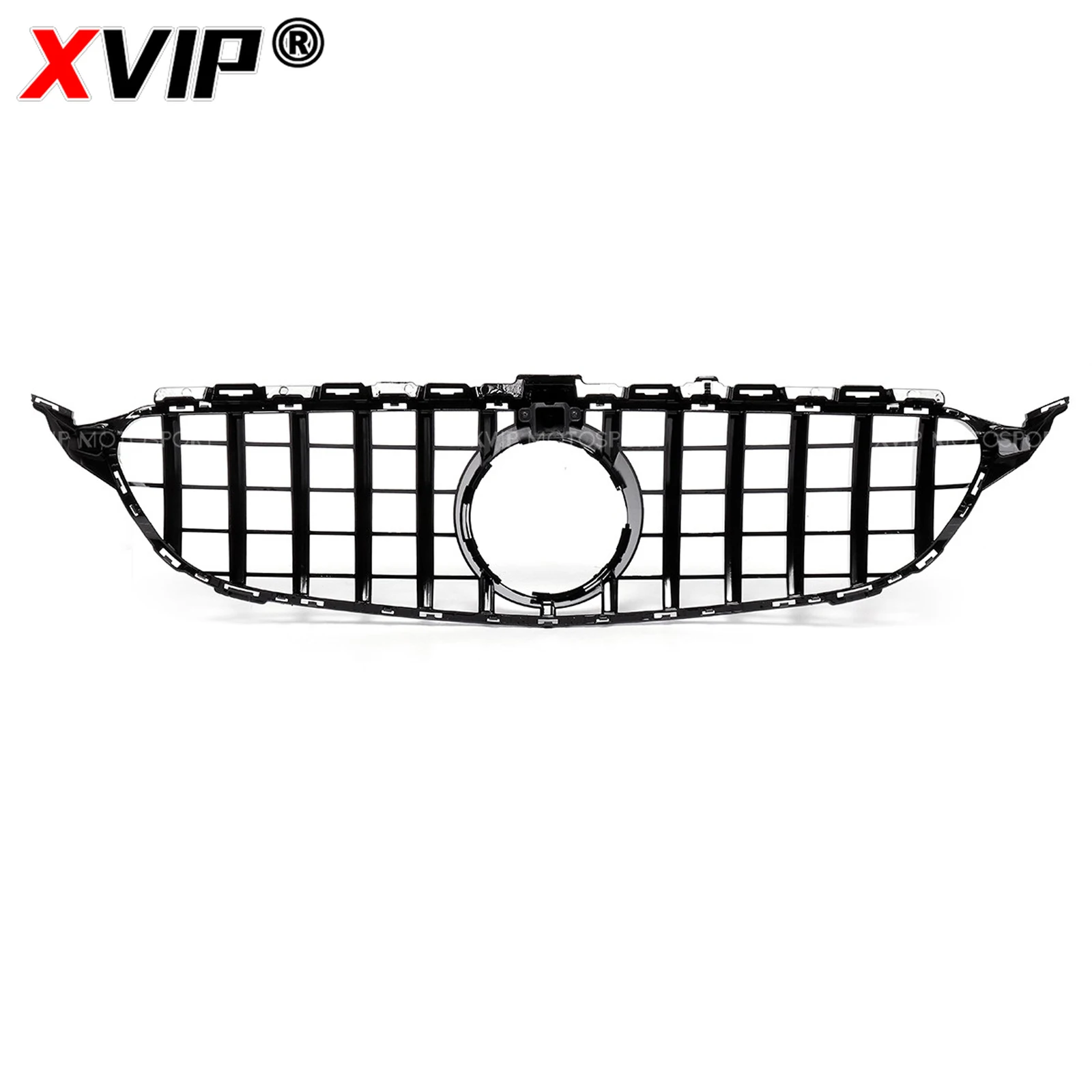 XVIP كروم أسود GTR نمط مع 360 كاميرا المصد الأمامي مصبغة لمرسيدس بنز C-W205 15-18 C205 A205 AMG C43 C180 C200 C400
