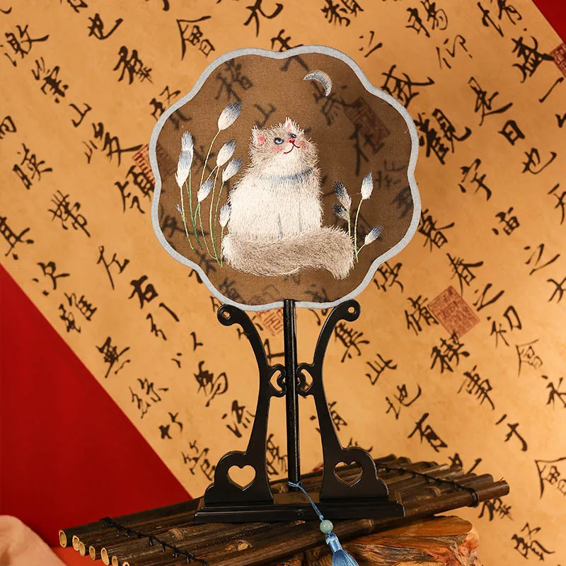 Bamboo Hand Held Fan Chinese Retro Decorative Fan Hanfu Cheongsam Suzhou Embroidery Fans Japanese Home Decor Room Decoration