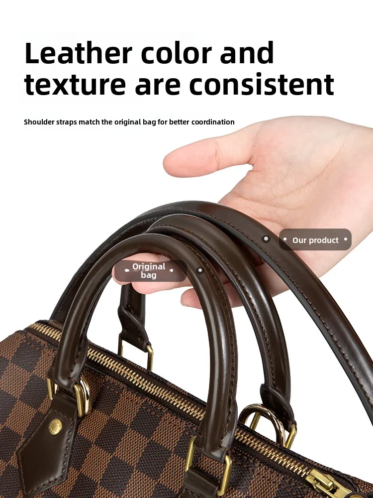 Brown Leather Shoulder Strap for LV Pillow Bag Single Shoulder Transformation Checkerboard Pattern Replacement Bag Accessories