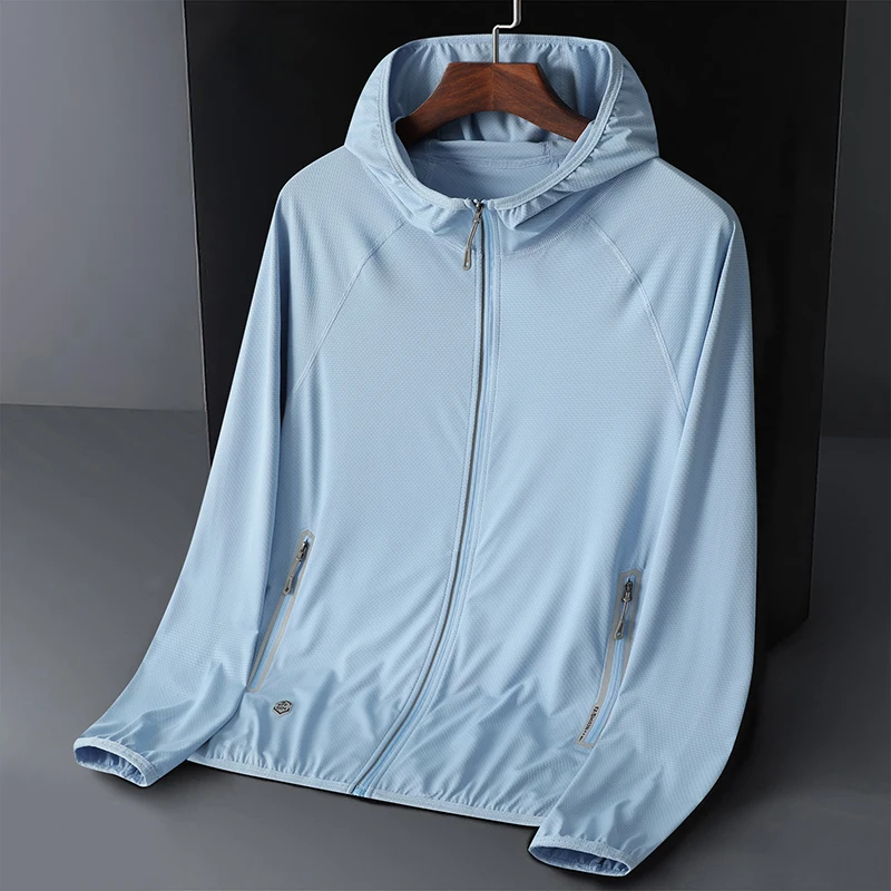 

UV Protection UPF50+ Hoodie Jacket Couple's Ice Silk Summer Unisex Breathable Outdoor Sports Beach Street Lightweight Jacket