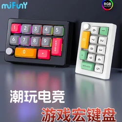 MiFuny K808 Keypad Wired Programmable Macro Definition 12 Keys Onboard Macro Mechanical Keyboard Hot-Swap RGB Custom Keypads