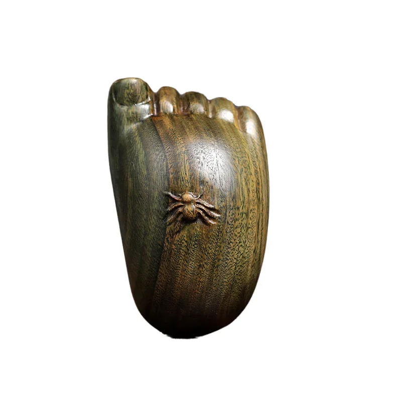 Contented hand handle natural green sandalwood carving hand handle tabletop ornament gift