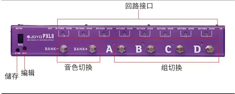 JOYO PXL8 8 Loops Guitar Programmable Effect Pedal Looper Switcher Router Looping System WAVE-X for Boss Mo oer Pedal Controller