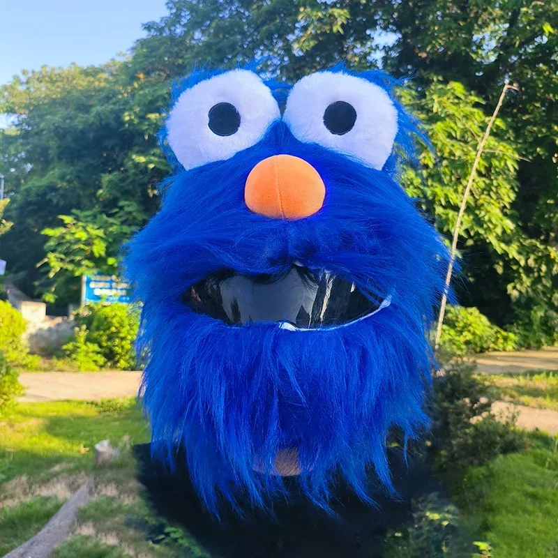 Helmet Protection Headgear Cover Cartoon Fluffy Plush Set For Motorcycle Full-Face Case For Outdoor Fun Personalized Helmets