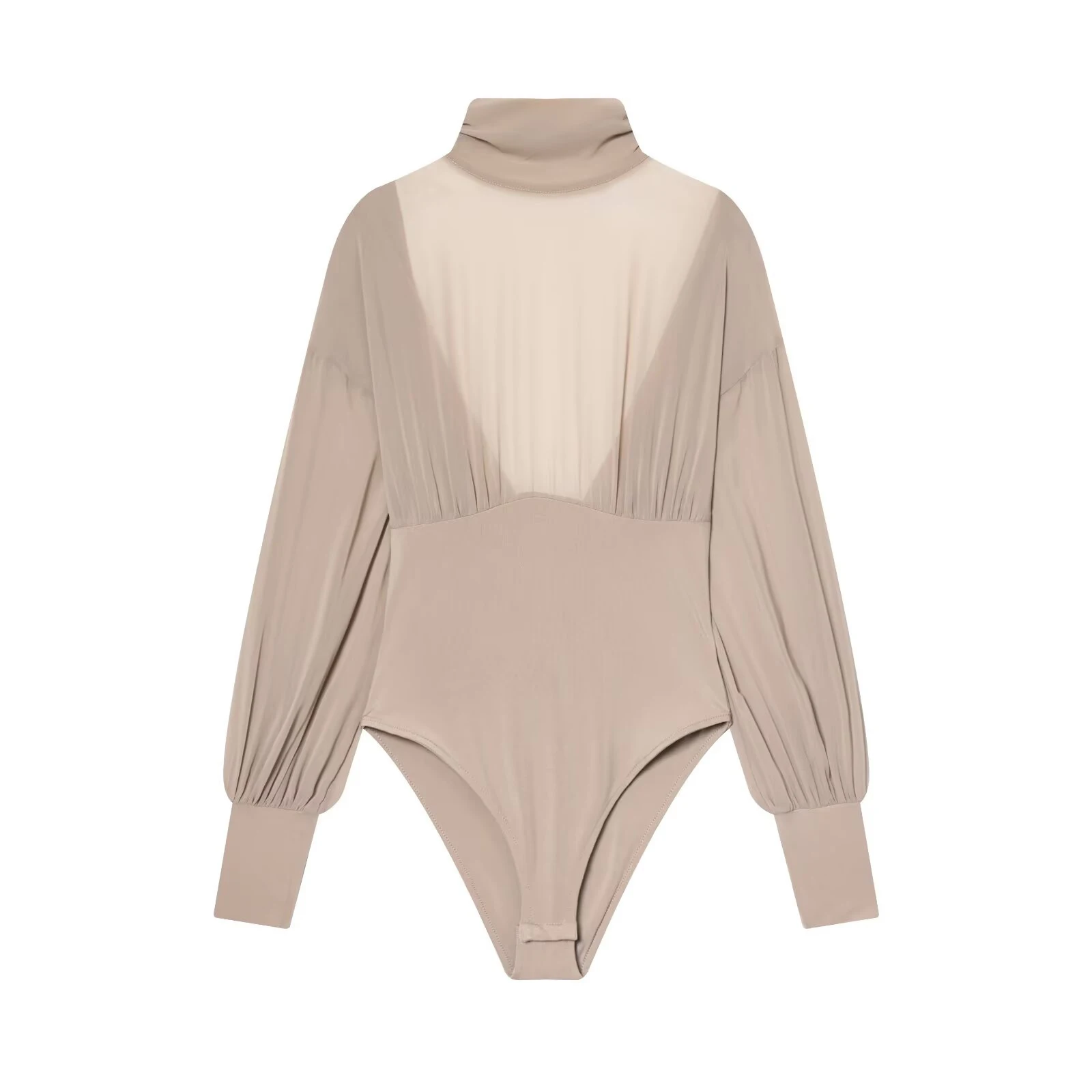 

Women's clothing 2025 winter new item European and American sexy stand up collar semi transparent back design jumpsuit