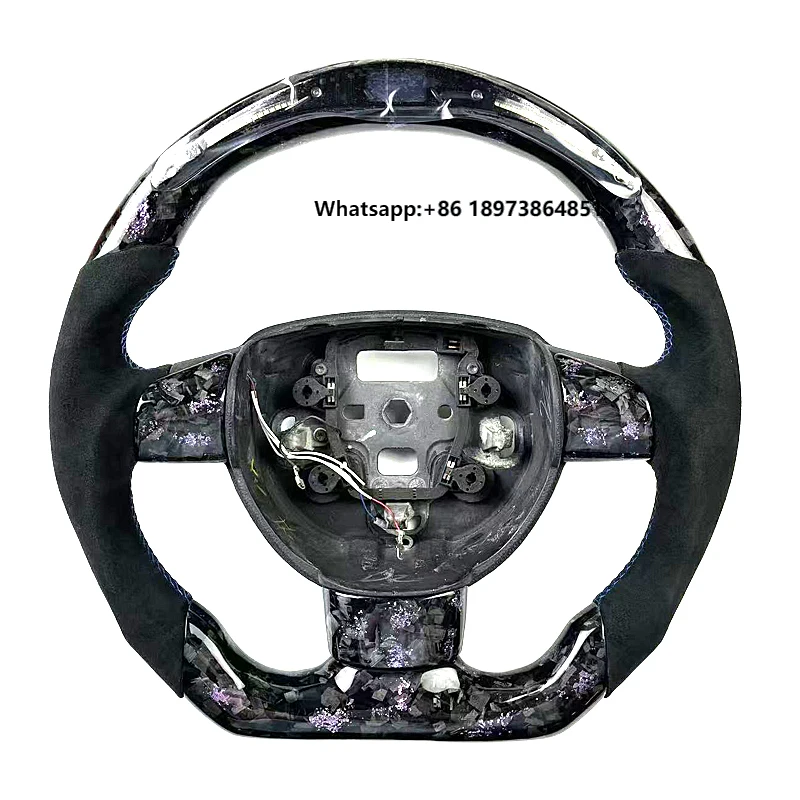 

For Ford Focus MK2 2006-2011 Customized Perforated Leather Steering Wheel Purple Forged Carbon Fiber 2007-2008 2009-2010