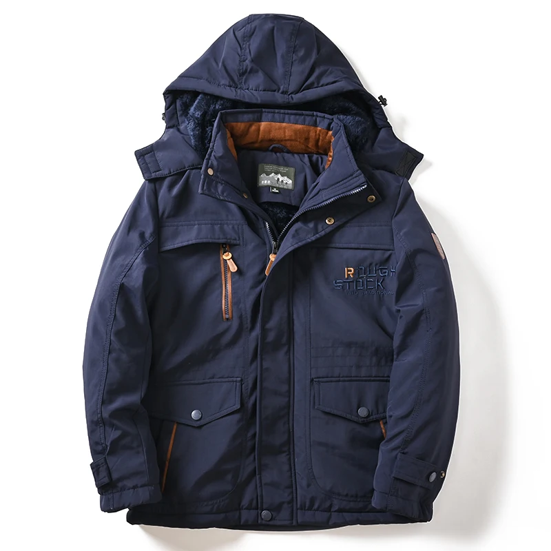 

Ультратеплая рабочая куртка из овечьего флиса для мужчин, повседневная, в американском стиле, водонепроницаемая, с капюшоном, на хлопковом утеплителе, свободного кроя, для молодежи