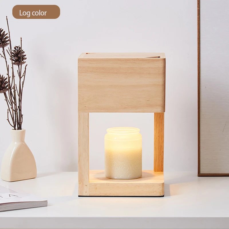 Simple Aromatherapy Lamp Wax Melting Lamp Candle Melting Lamp Bedroom Ornament Wooden Wax Lamp Candle Warm Lamp