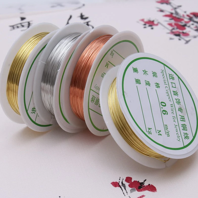 1Roll Gold Color Copper Wire 0.2/0.3/0.4/0.5/0.6/0.8/1.0mm Beading Cord DIY for Jewelry Making Accessories Wholesale