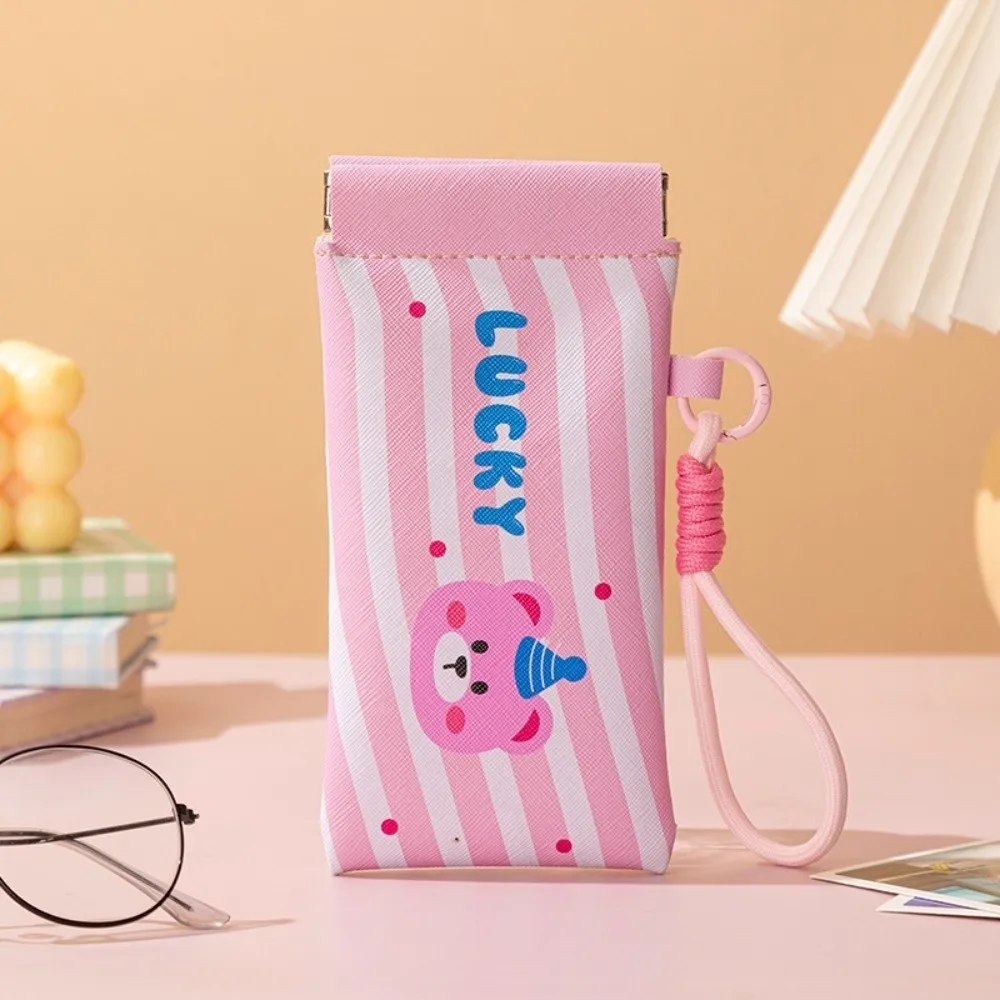 

Сумка для солнцезащитных очков из искусственной кожи, водонепроницаемая сумка для очков для чтения с героями мультфильмов, мягкая косметичка для губной помады с автоматической застежкой для женщин и девочек