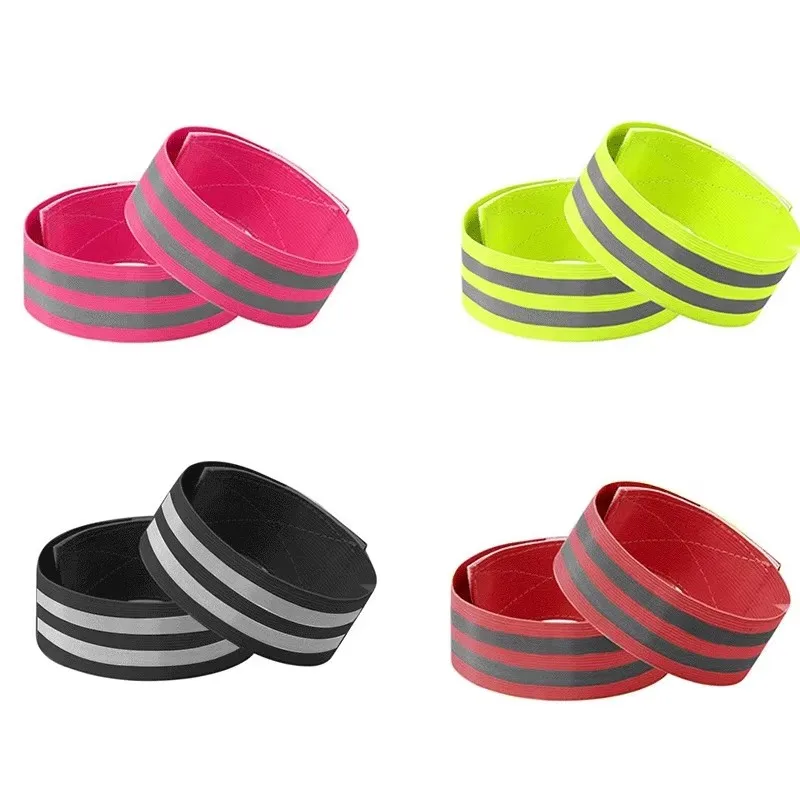 2/4pcs Reflective Bands For Wrist Arm Ankle Leg High Visibility Reflect Straps For Night Walking Cycling Safety Reflector Tape