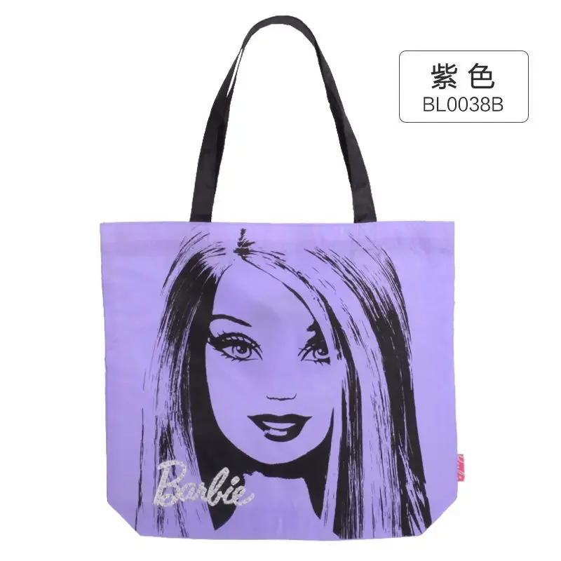 Anime Barbie Shopping Bag Cartoon Women's Eco-Friendly Canvas Bag Cute Girls Print Handbag Kawaii Large Capacity Crossbody Bag