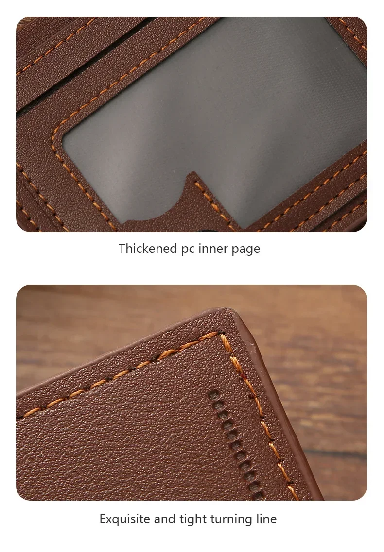Herren-Leder-Geldbörse, kurze Ausführung, dünne Geldbörse, faltbar, minimalistisches Design, weiche Leder-Geldbörse. – Detail 11