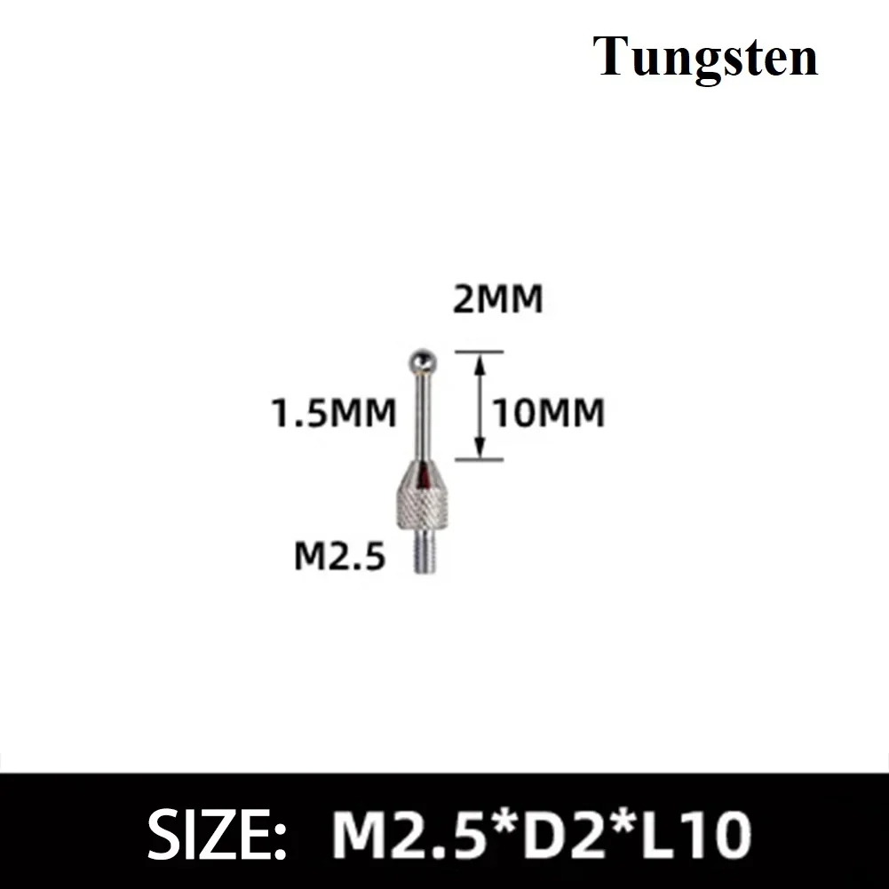 Contact Points Precise Carbuncle Tungsten Steel Probe for Precision Calculating Instruments 2mm Head M25 Thread