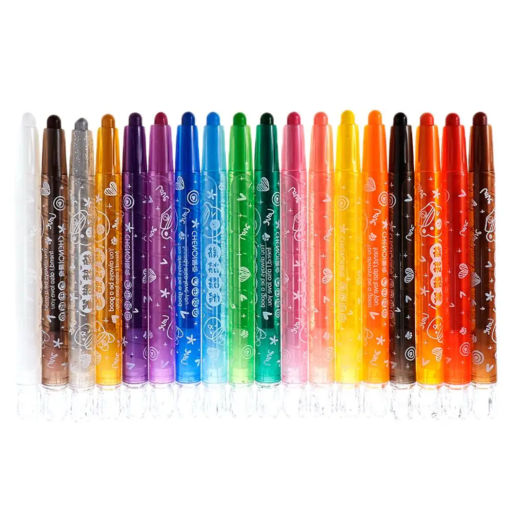 18 Colors Children Non-Rotating Rolling Crayon for Kids Drawing Painting