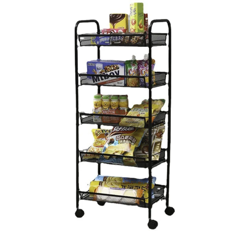 

Multifunctional toy snack storage rack trolley floor multi-layer storage rack bathroom wheeled trolley