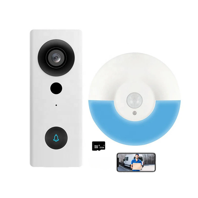 

Smart DoorBell 1080P Wireless Ring Camera with Night Light Chime Video Intercom Waterproof