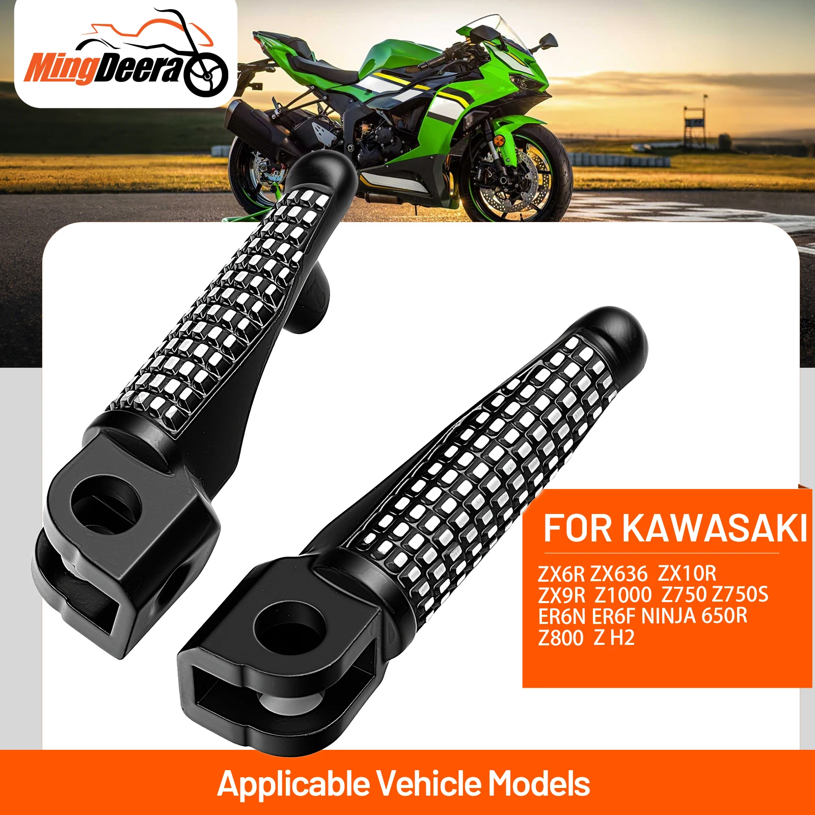 

Motorcycle Rear Foot Rests Foot Pegs For Kawasaki ZX6R ZX636 2003-2020 ZX10R 2004-2013 ZX9R 1998-2003 Z800 2016 ZH2 2020