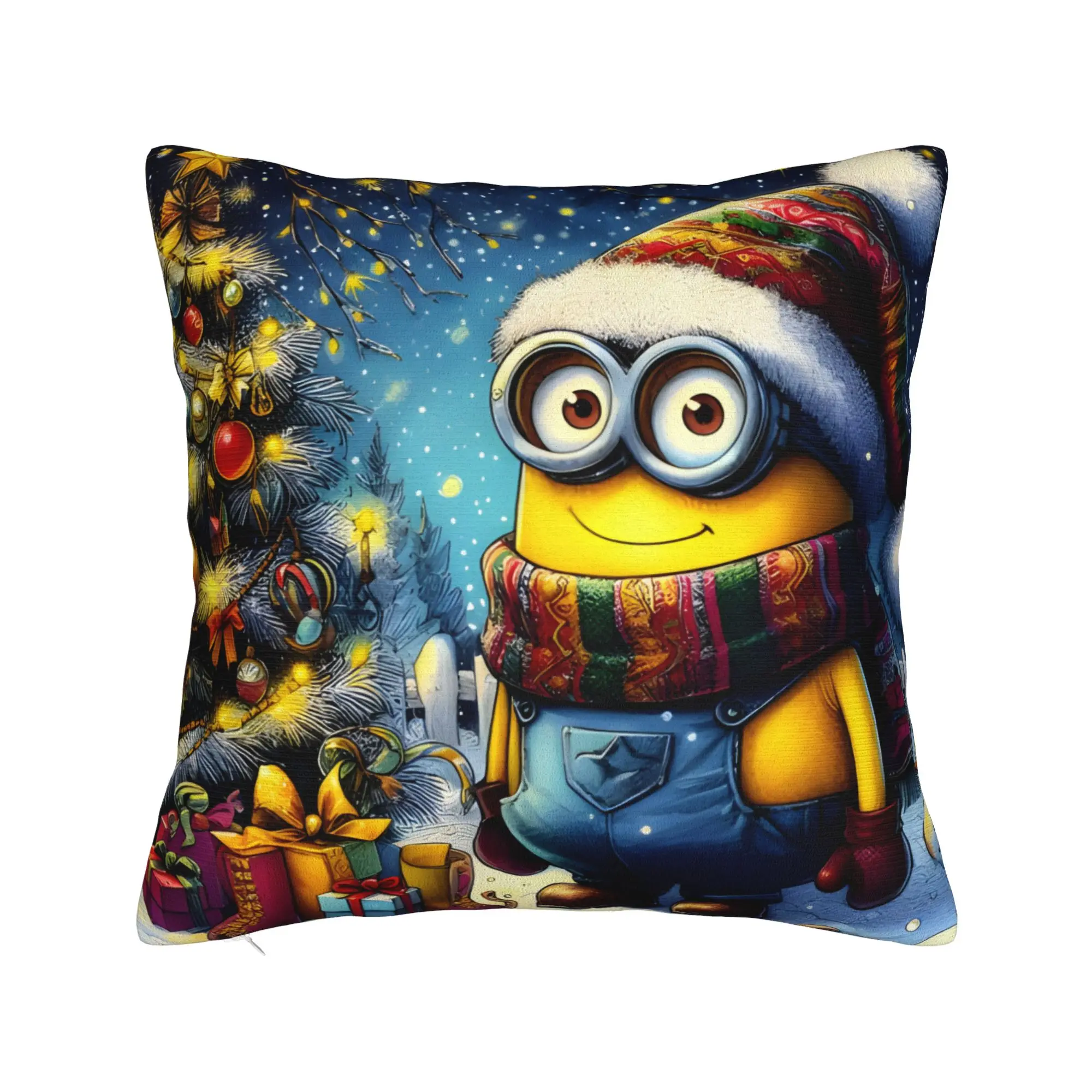 Cartoon M-Minions Christmas Pillowcase Soft Polyester Cushion Cover Gift  Pillow Case Cover Car Dropshipping 40*40cm