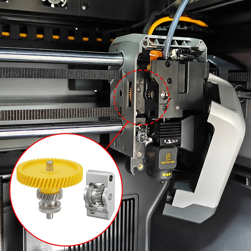 For P2S Extruder Gear Kit Integrated Nickel Plating Hardened Steel Gear For TZ P2S Accessories 3D Printer Parts