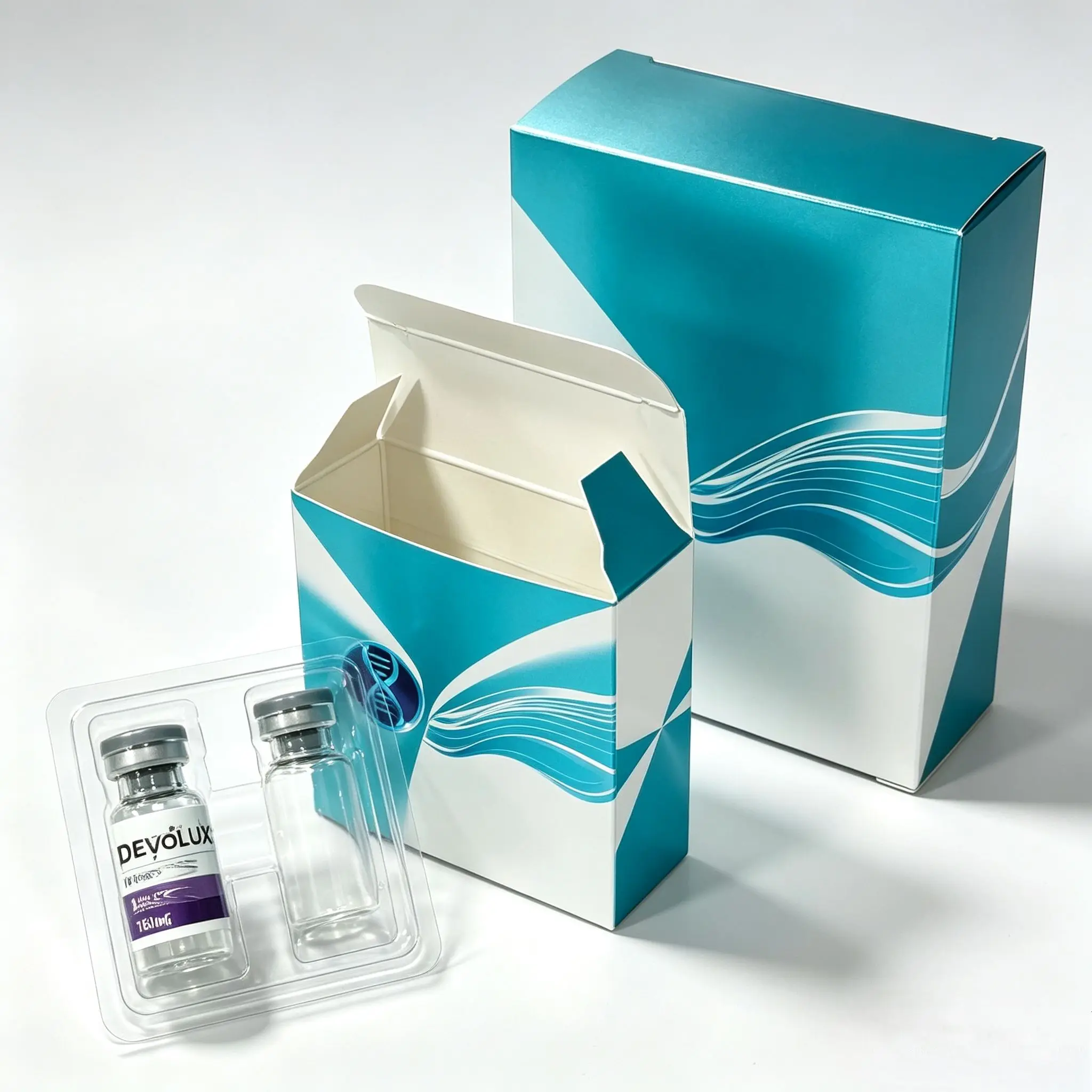 Custom Printed Waterproof Vinyl Self Adhesive Stickers Premium Peptide Label Boxes Fit 3ml 10ml Beauty Injection Agent Vials
