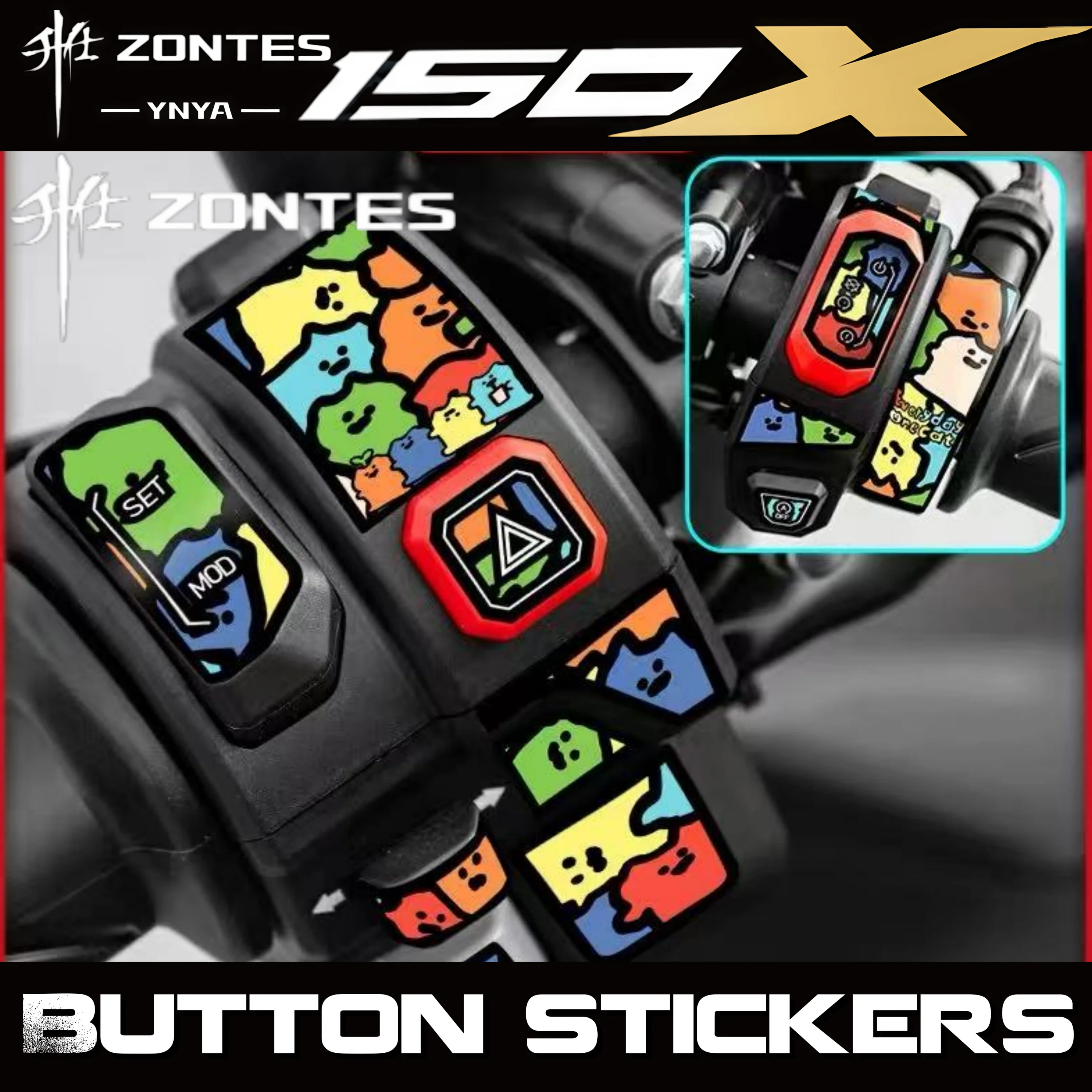 for-zontes-150x-ボタンステッカー、デカール、ストリップ、防水ラッパー、アクセサリー