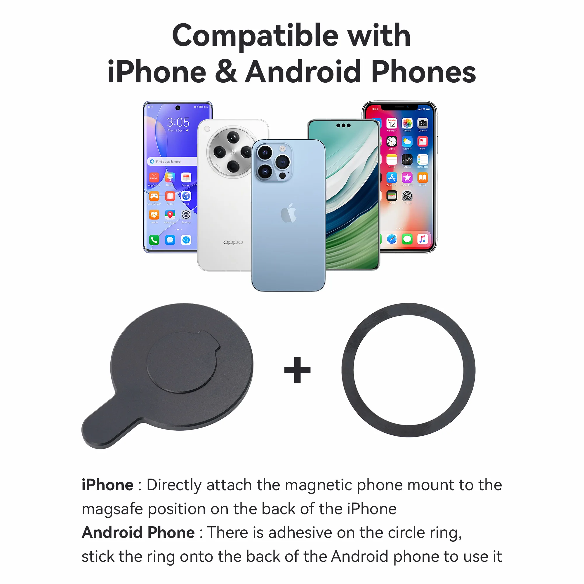 Dla DJI OM 7/7P/6 Magsafe Adapter Ring Holder Phone Clamp For Gimbal Stabilizer DJI Osmo Mobile 7 6 OM 7 OM 7P OM 5 OM 4 OM 4 SE — zdjęcie produktu 3