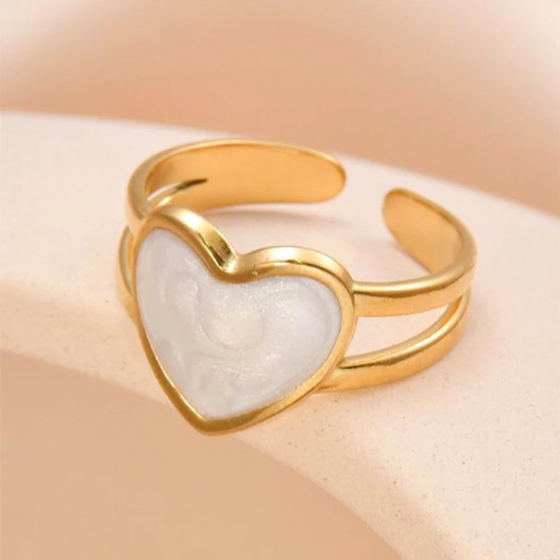 Women's Retro Gold Color Double Oil Drip Open Ring, Adjustable
