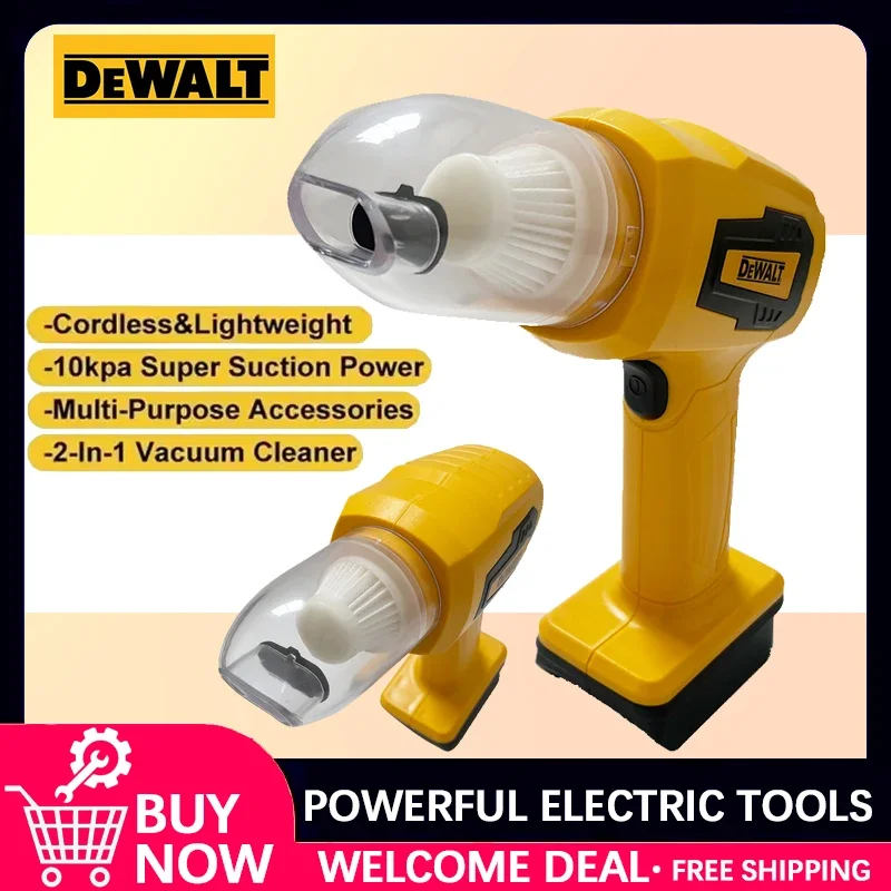 

Беспроводной мини-пылесос DEWALT с мощным всасыванием, ручной, для дома, с функцией выдува, 7 насадок, для аккумуляторов 20В/18В