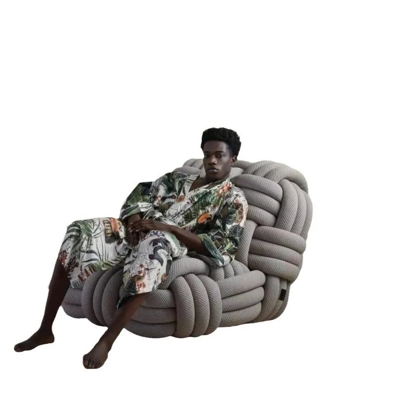 

Knot woven leisure chair moooi single sofa recliner designer creative personalized sofa