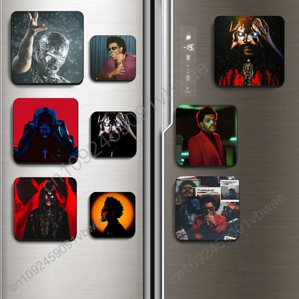 Rio Blinding Lights The Weeknd Black Square Plastic Fridge Magnet, for Magnetic Sticker No Trace Left, Durable, Smooth Textured
