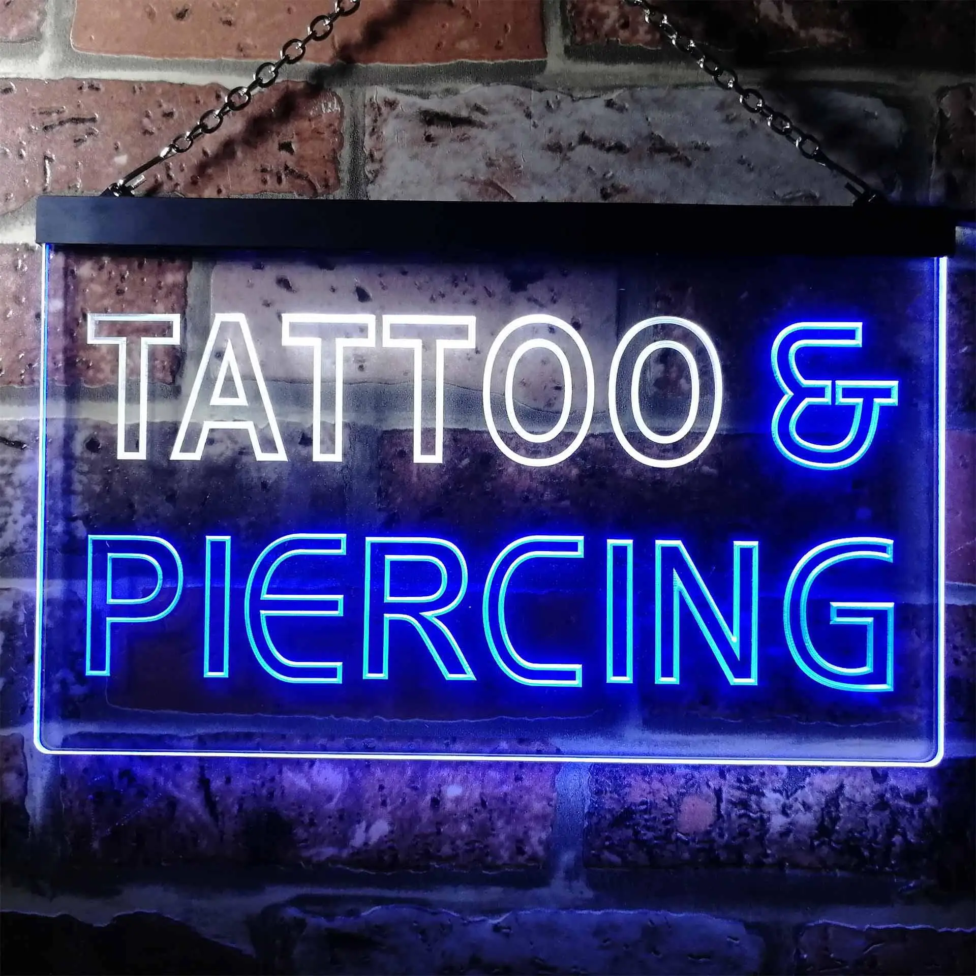 Tattoo Piercing Shop Dual Color Led Neon Sign st6-i0482