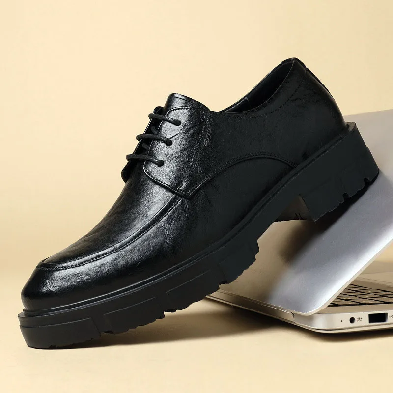 Neue Herren Lederschuhe für Herren Business Kleid Schuhe schlüpfen auf unsichtbare Innenhöhe zunehmende Herren schuhe 8/10 cm Hochzeits schuhe