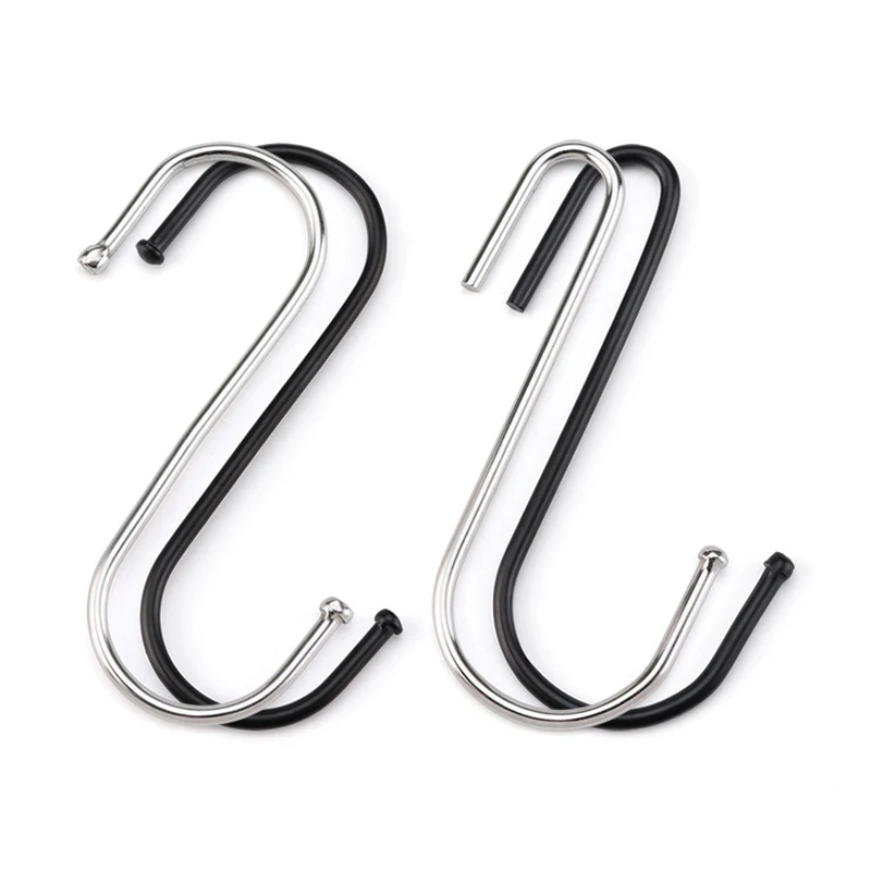 5/10pcs S-Shape Hook Stainless Steel Clothes Bags Towels Hanging Rack Multi-function Kitchen Bedroom S Hooks Railing Hanger